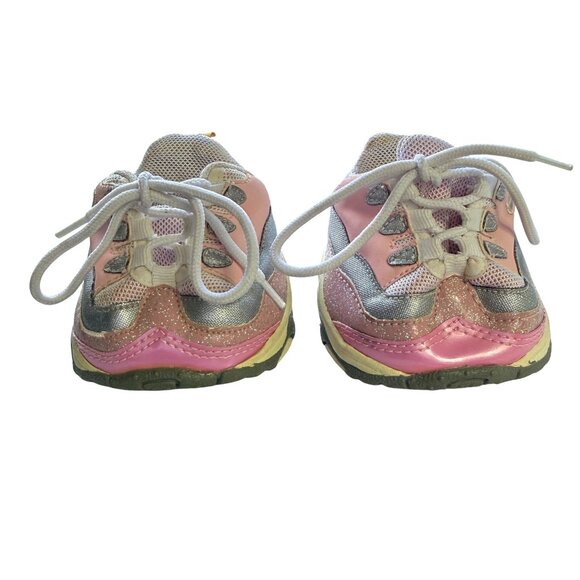 Skechers Build-A-Bear Kids Sneakers Pink Mesh Glitter Lace-Up - Picture 2 of 5